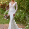 Mixed-Pattern Lace Wedding Dress with Beading - Essense of